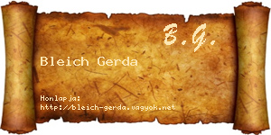 Bleich Gerda névjegykártya